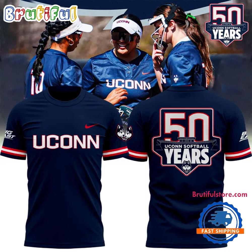 UConn Huskies Softball 50 Years 2025 T Shirt