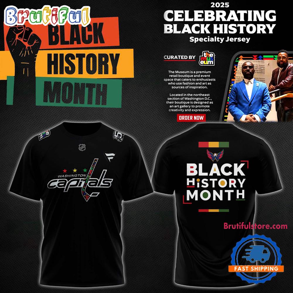 Washington Capitals 2025 NHL Black Month History Specialty T Shirt