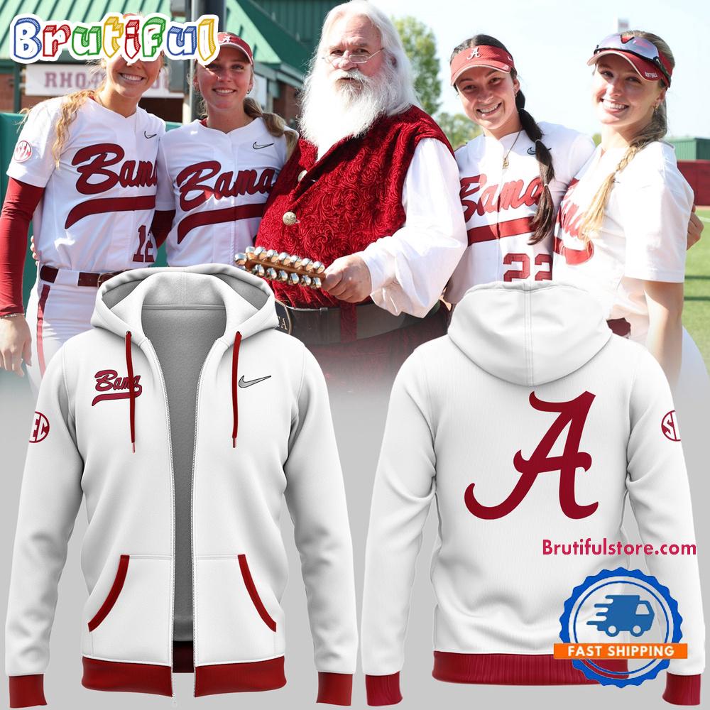 Alabama Crimson Tide Special New Uniform White 2025 Zip Hoodie