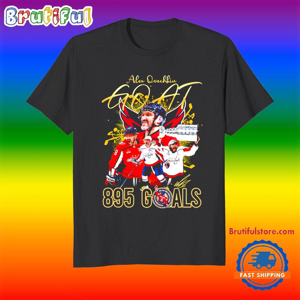 Alex Ovechkin Washington Capitals Goat 894 Goals Signature T Shirt