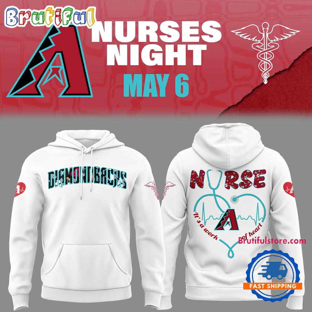 Arizona Diamondbacks NURSES NIGHT White Hoodie