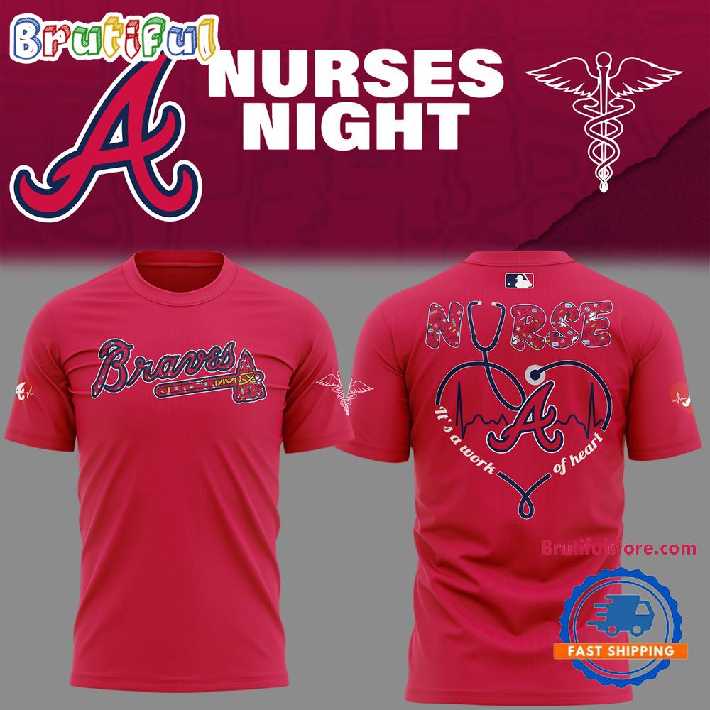 Atlanta Braves Baseball NURSES NIGHT Red T Shirt