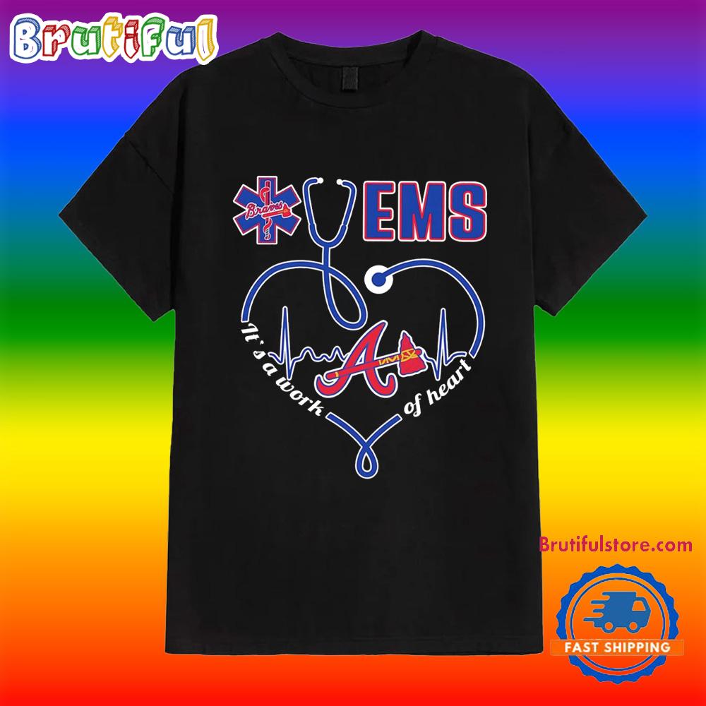 Atlanta Braves It’s a Work of Heart Heartbeat Nurses Day Shirt