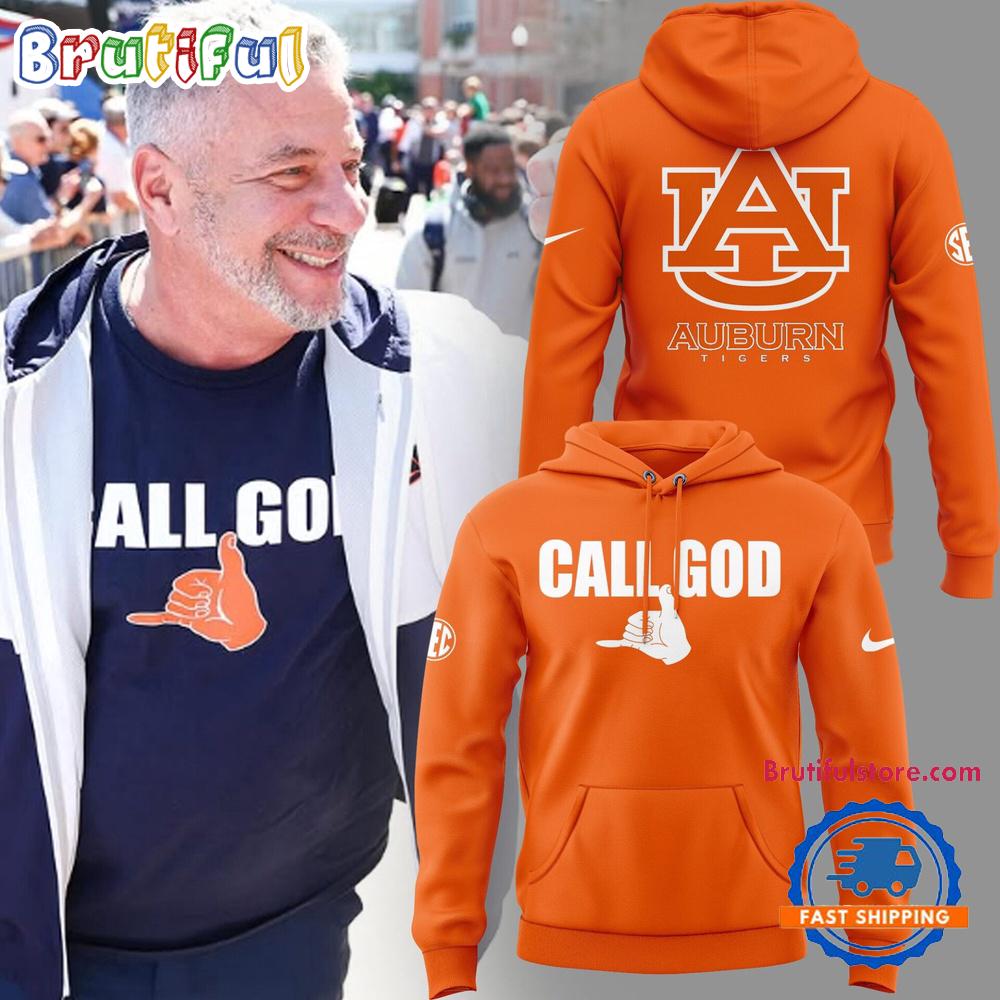 Auburn Tigers Basketball CALL GOD 3D Print Orange Hoodie