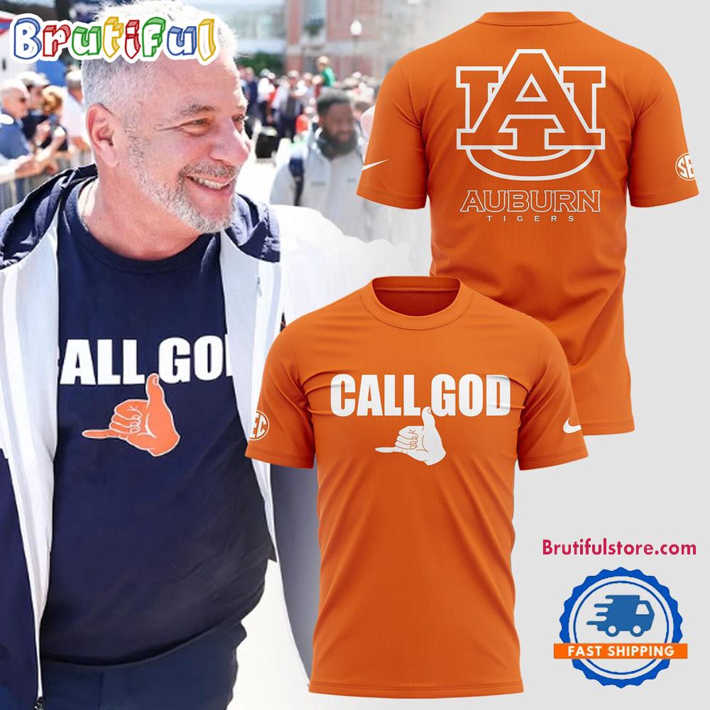 Auburn Tigers Basketball CALL GOD 3D Print Orange T Shirt