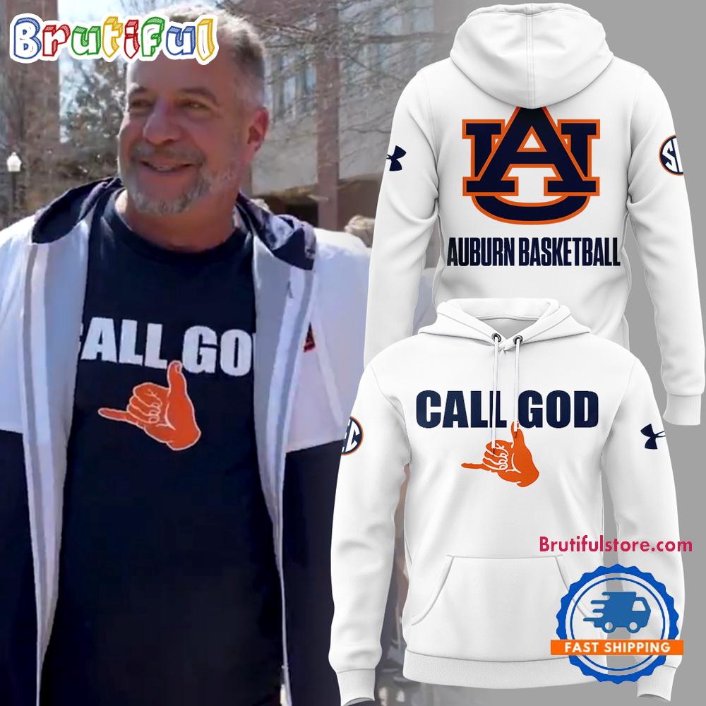 Auburn Tigers Basketball CALL GOD 3D Print White Hoodie