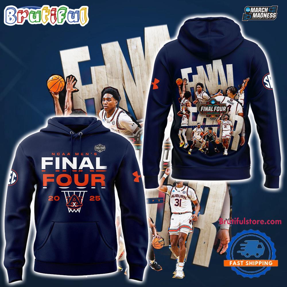 Auburn Tigers Men’s Basketball 2025 Final Four Team Player Graphics Hoodie