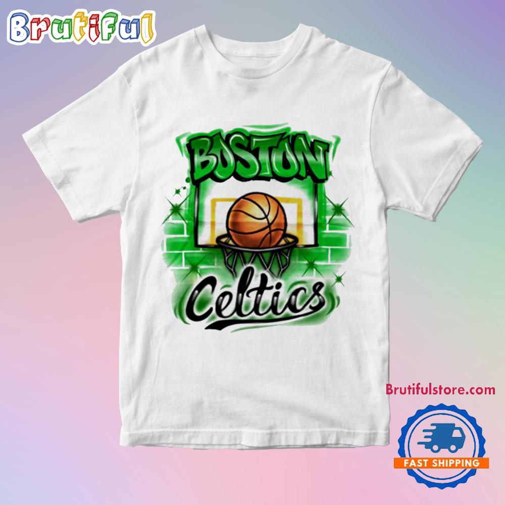 Boston Celtics Basketball Wall Paint T Shirt