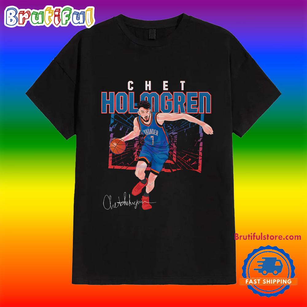 Chet Holmgren Oklahoma City Thunder Shattered Signature T Shirt