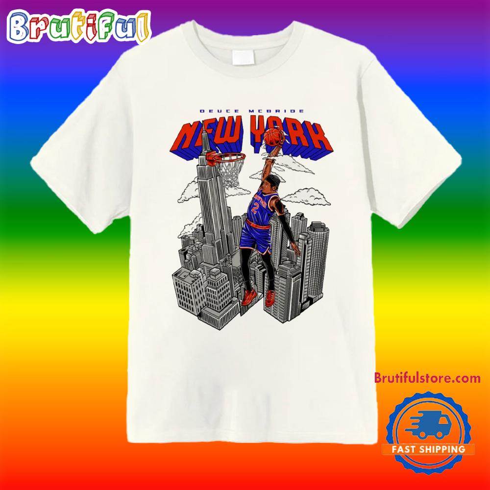 Deuce Mcbride Jump Shot New York Knicks Skyline Shirt