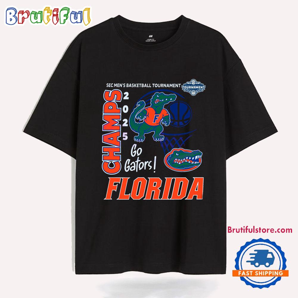 Florida Gators 2025 Sec Mens Basketball Champs Go Gators T Shirt