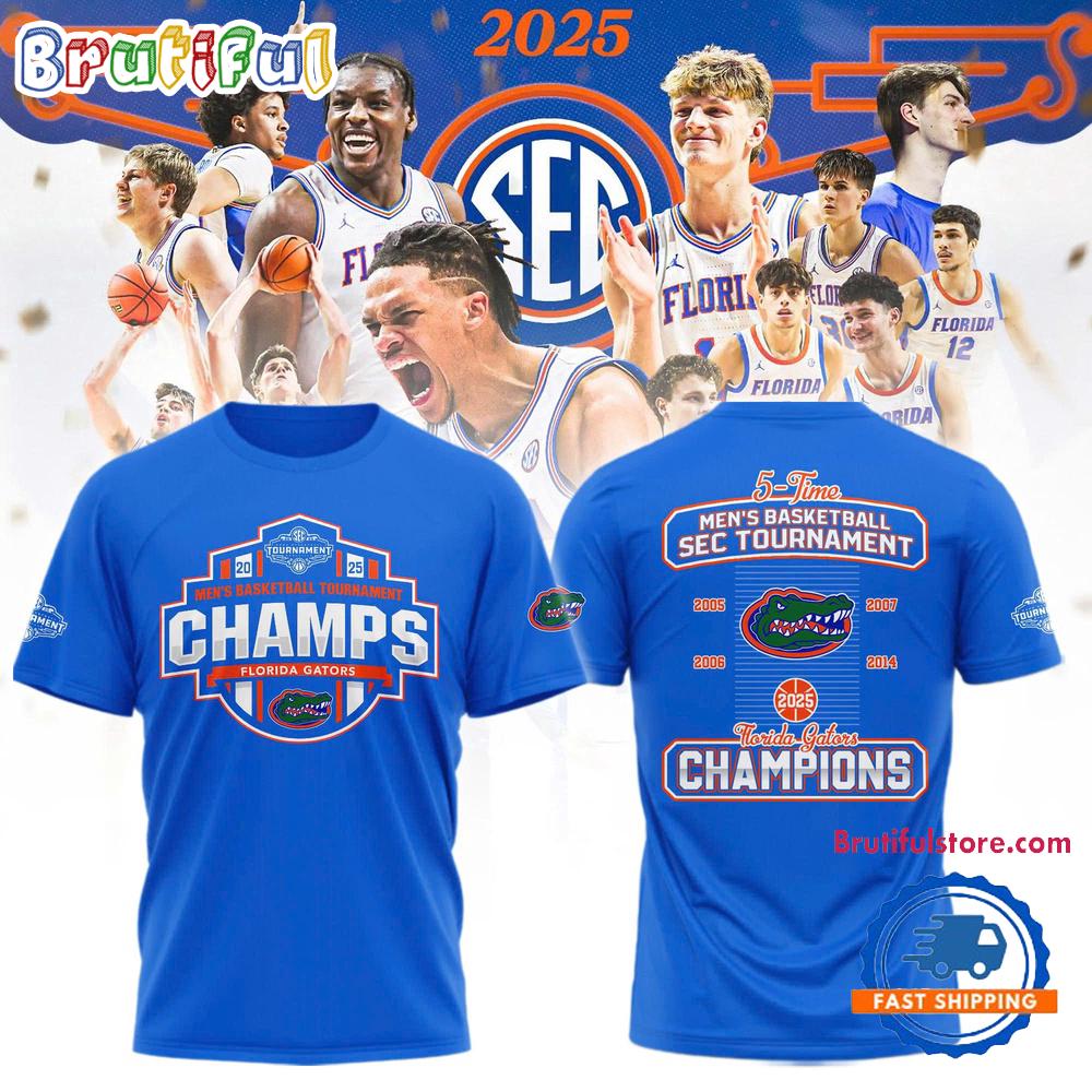 Florida Gators 2025 SEC Men’s Basketball Conference Tournament Champions Locker Room Shirt