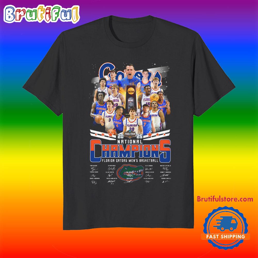 Florida Gators Men's Basketball 2025 Final Four Champions Signature T Shirt