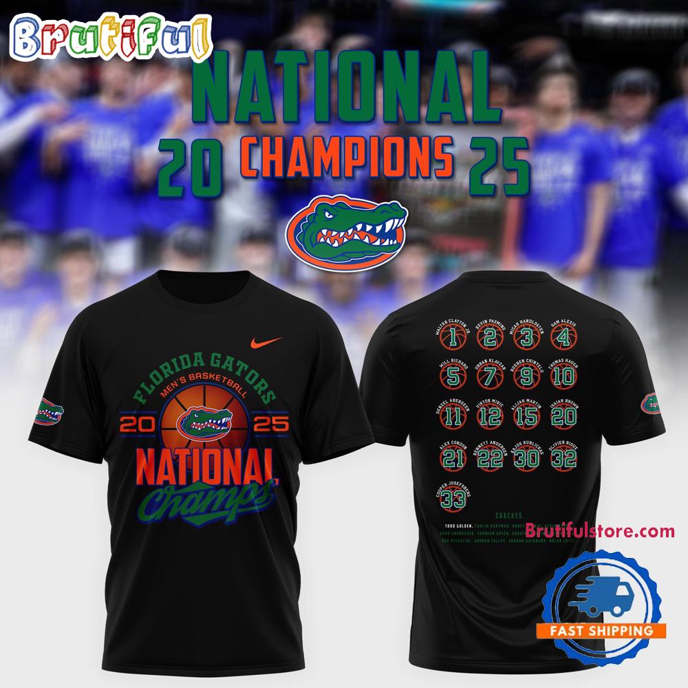 Florida Gators Men's Basketball National Champions 2025 Black T Shirt
