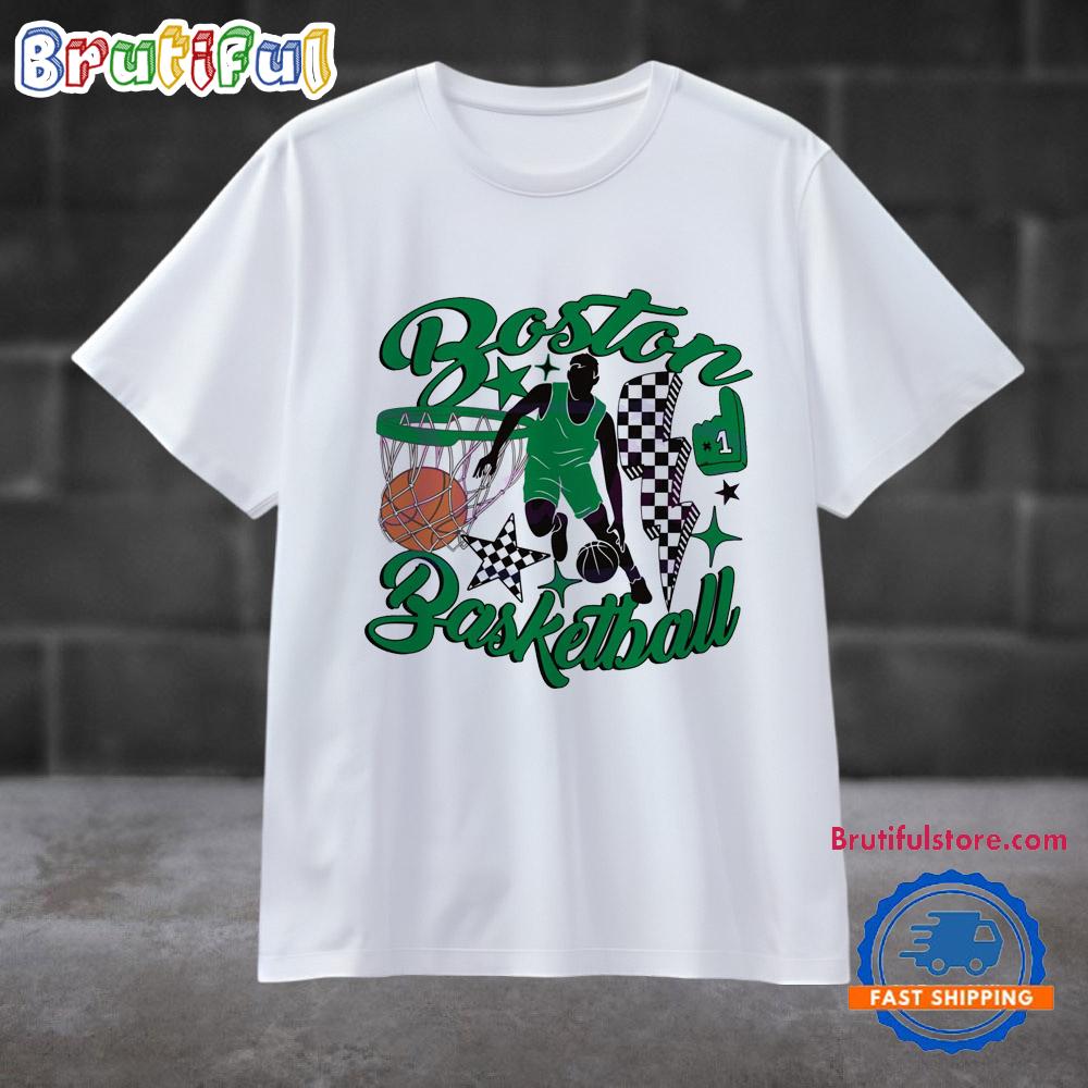 Groovy NBA Boston Basketball T Shirt