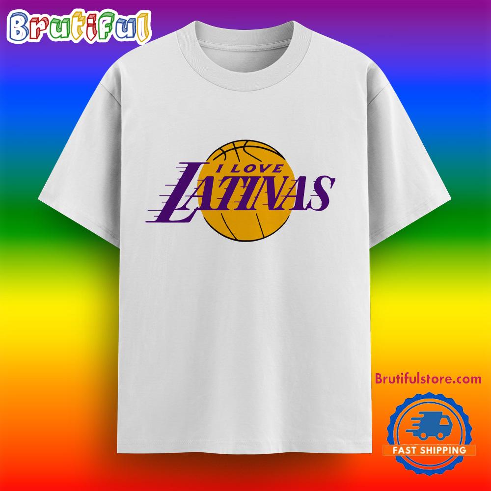 I Love Latinas Parody Los Angeles Lakers Basketball Logo T Shirt