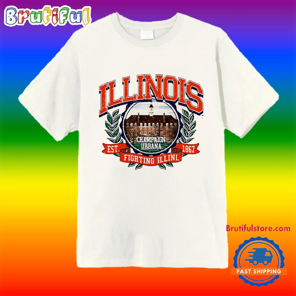 Illinois Fighting Illini Champaign Urbana Laurel Illini Union T Shirt