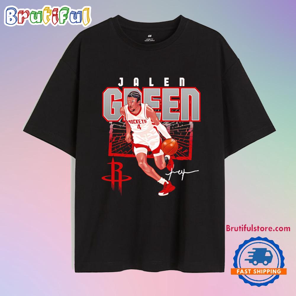 Jalen Green Houston Rockets Shattered Signature T Shirt