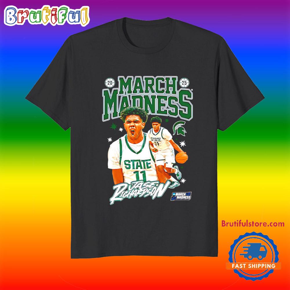 Jase Richardson Michigan State Spartans 2025 March Madness Graphic T Shirt