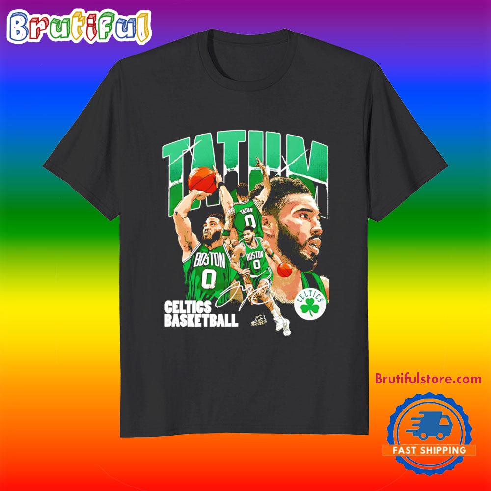 Jayson Tatum Boston Celtics Collage Signature T Shirt