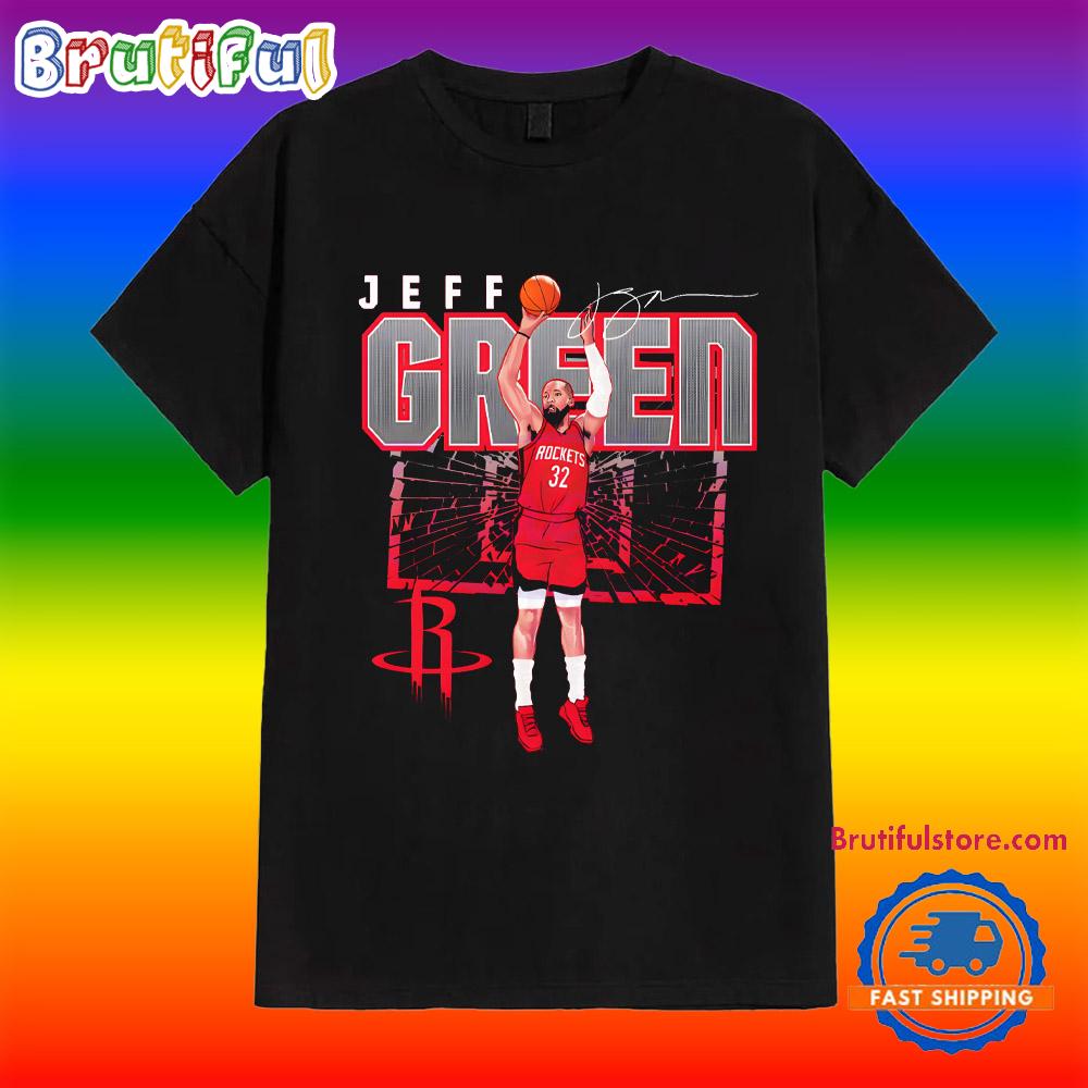 Jeff Green Houston Rockets Shattered Signature T Shirt