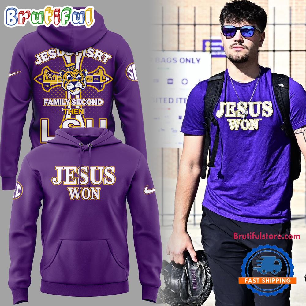 JESUS WON Purple Hoodie