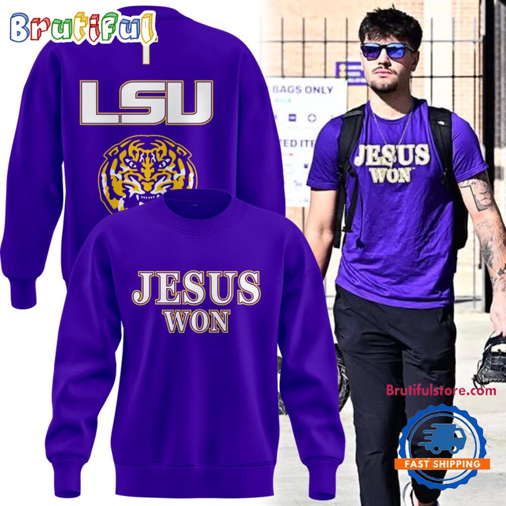 JESUS WON Purple Sweatshirt