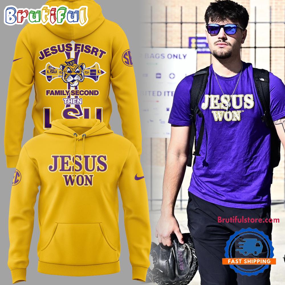 JESUS WON Yellow Hoodie