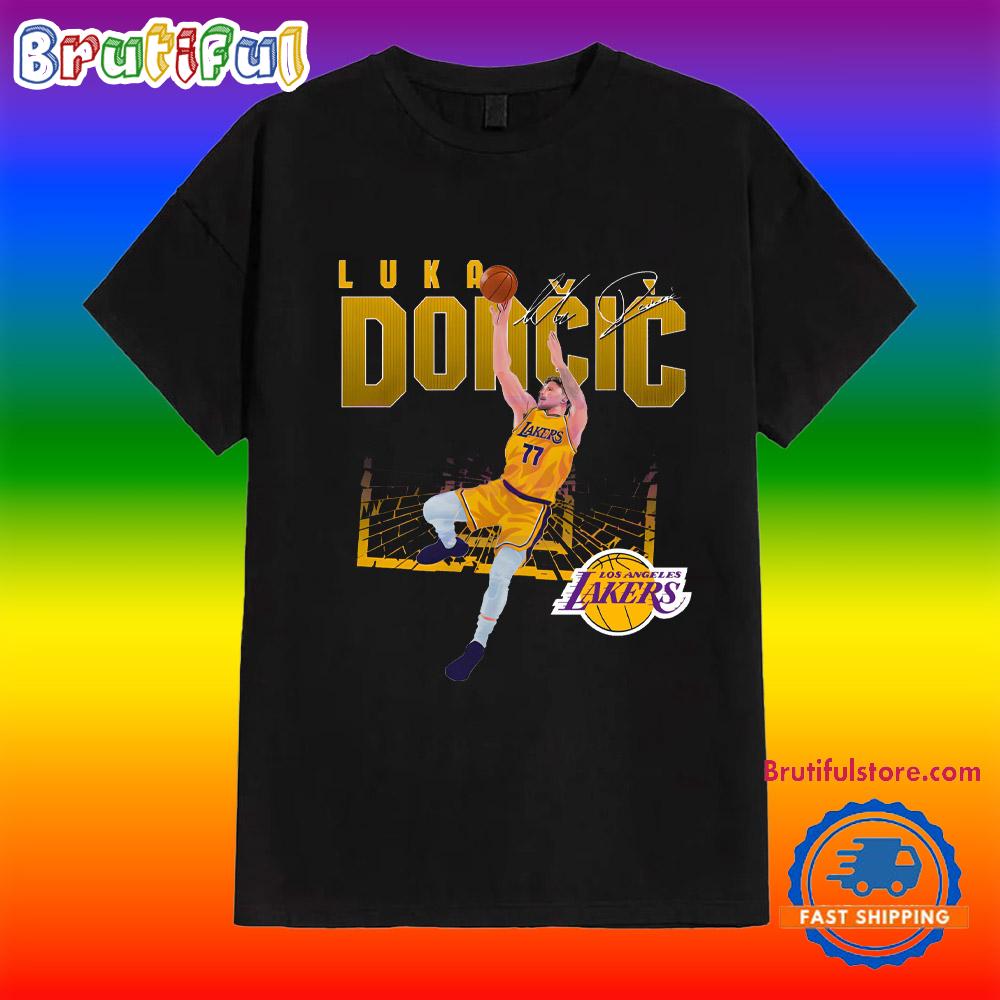 Luka Doncic Los Angeles Lakers Shattered T Shirt