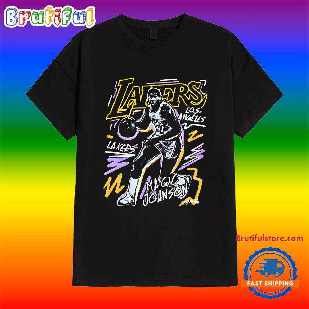 Magic Johnson Lakers Moment Chalked Up Design T Shirt