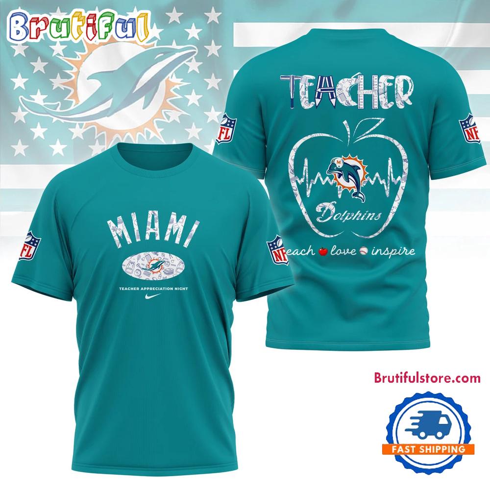 Miami Dolphins Teacher Appreciation Night 2025 3D Shirt