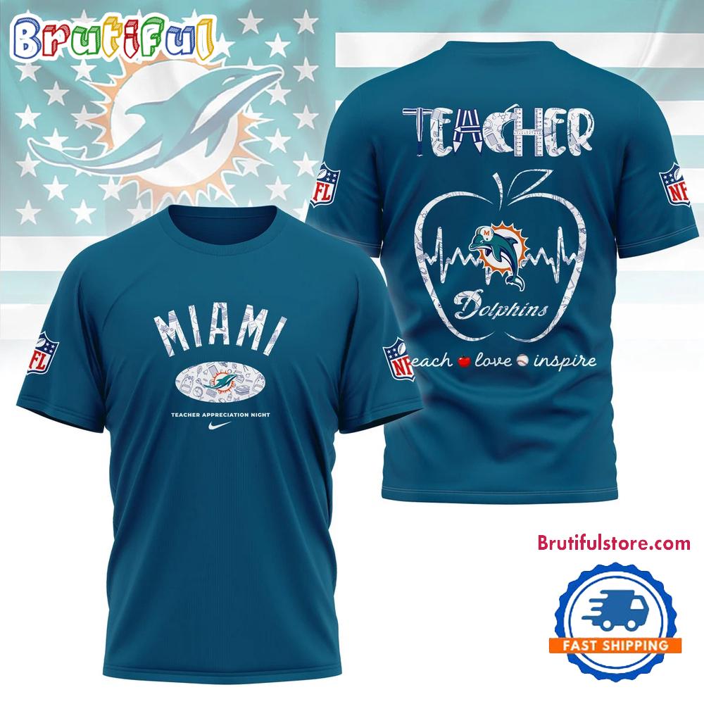 Miami Dolphins Teacher Appreciation Night 2025 All Over Print Shirt