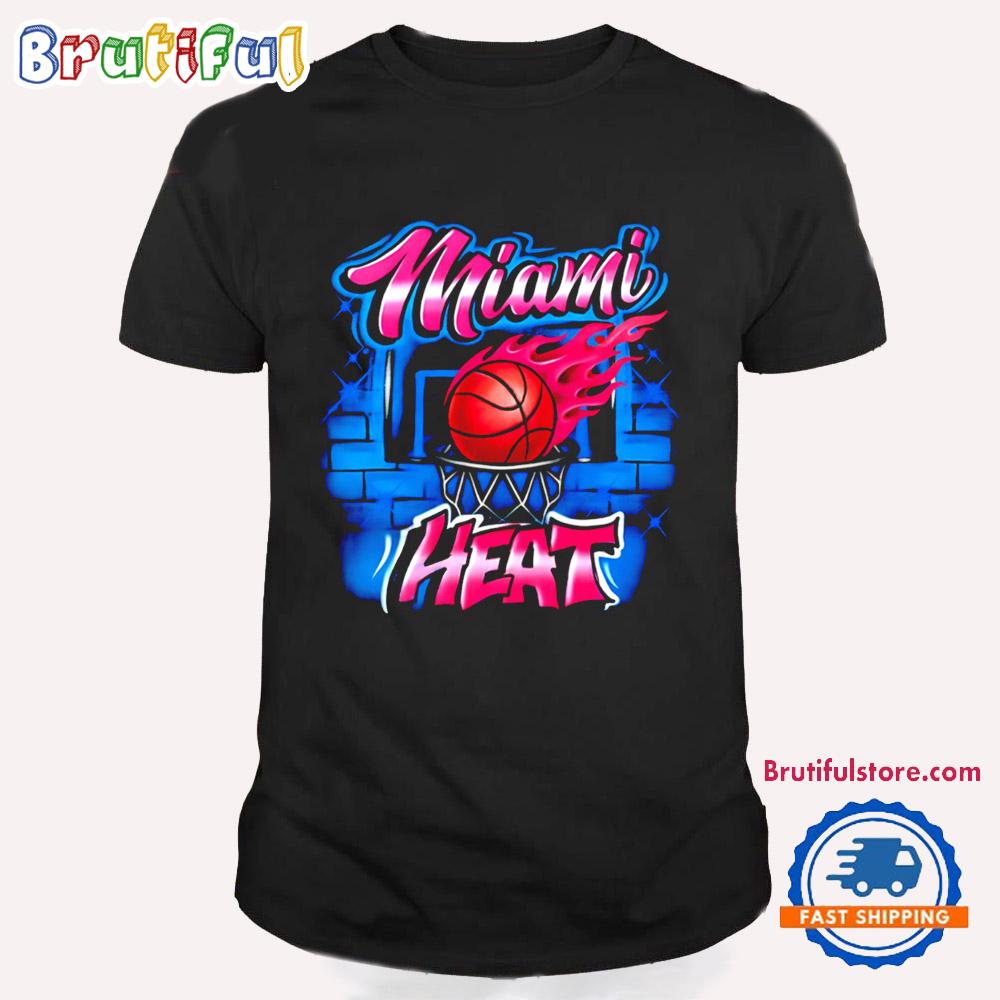 Miami Heat Vice City Basketball Nba 2025 Wall Painting T Shirt
