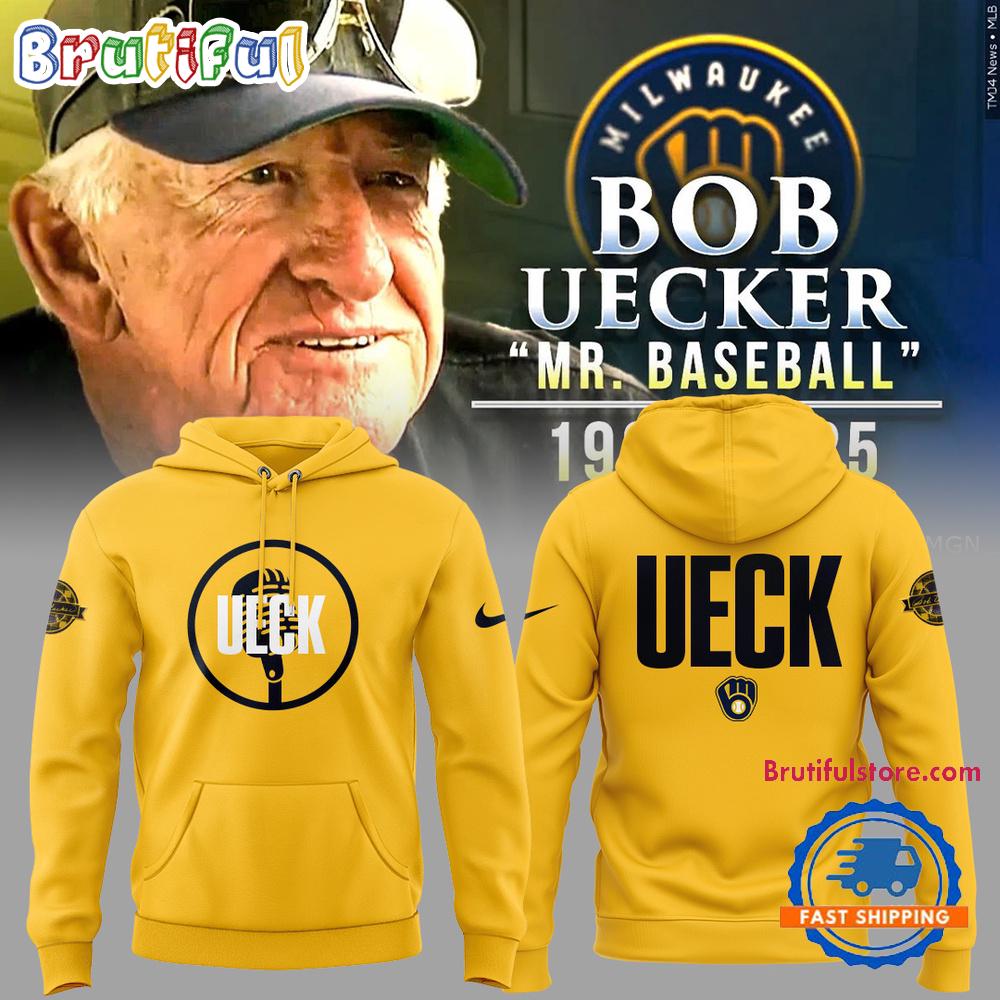 Milwaukee Brewers Remembering Bob Uecker Mr. Baseball New Design 3D Print Yellow Hoodie