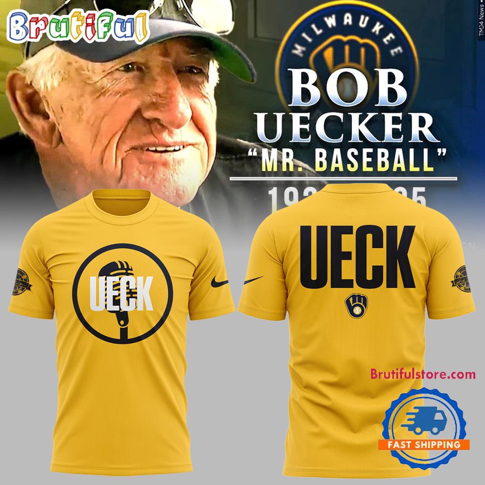 Milwaukee Brewers Remembering Bob Uecker Mr. Baseball New Design 3D Print Yellow T Shirt