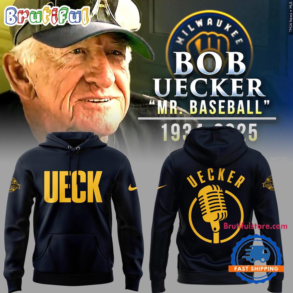 Milwaukee Brewers Remembering Bob Uecker Mr. Baseball New Design Black Hoodie