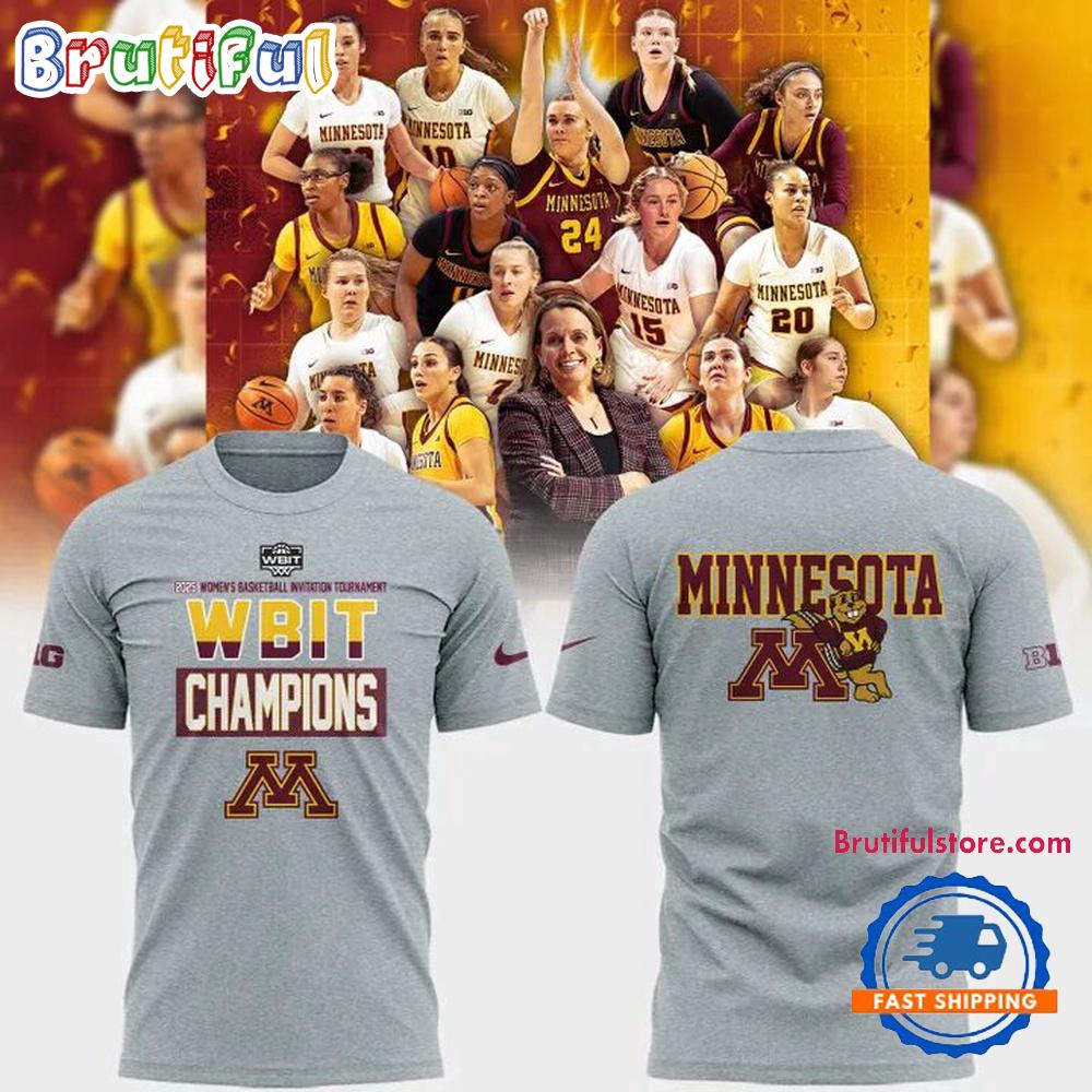 Minnesota Golden Gophers Women’s Basketball 2025 Wbit Champions Logo Team T Shirt