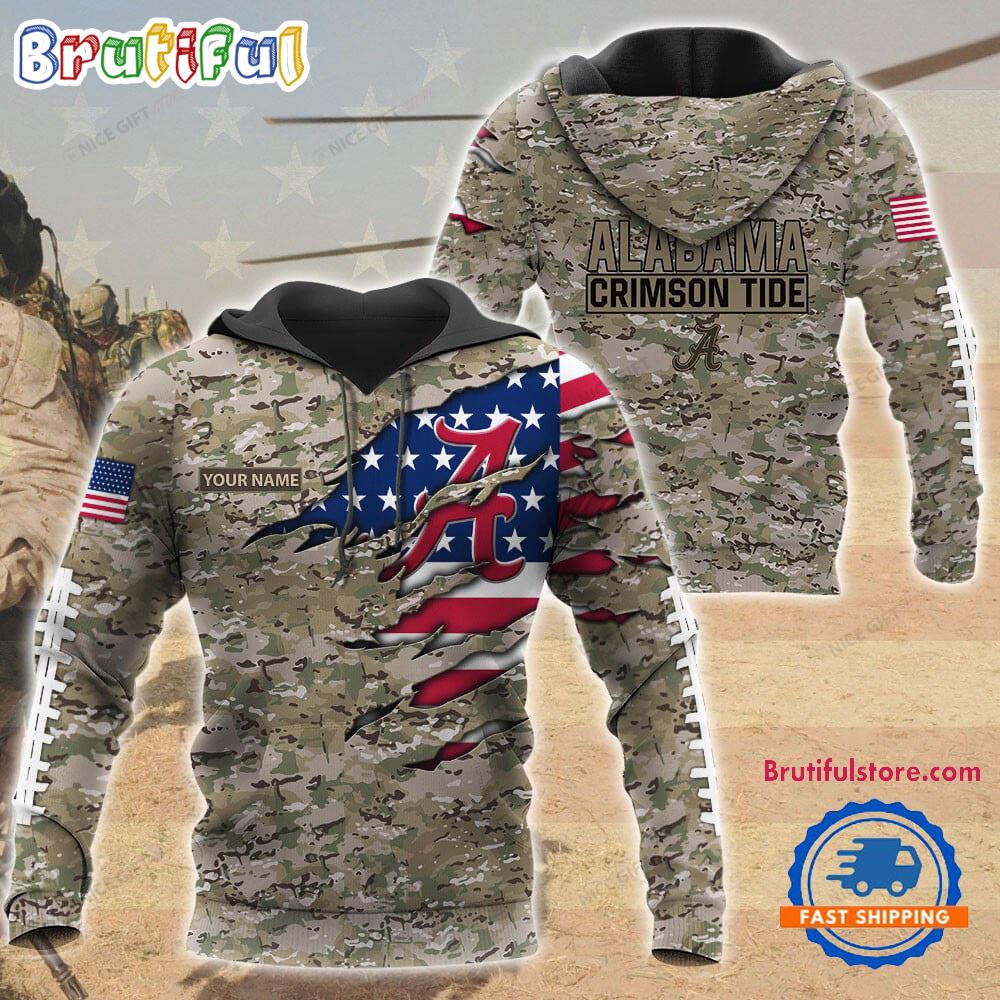 NCAA Alabama Crimson Tide Military Veterans Camouflage Hoodie
