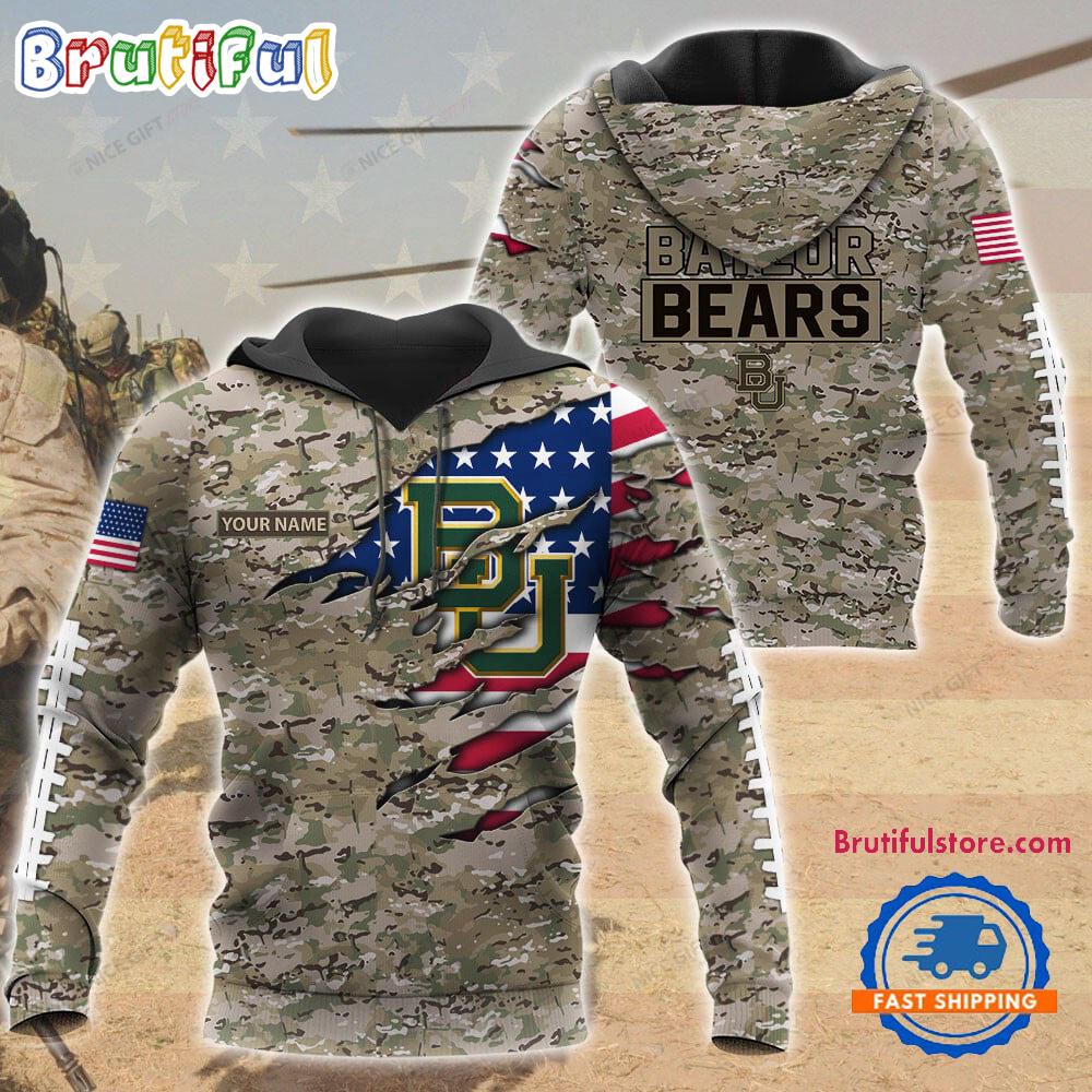 NCAA Baylor Bears Military Veterans Camouflage Hoodie