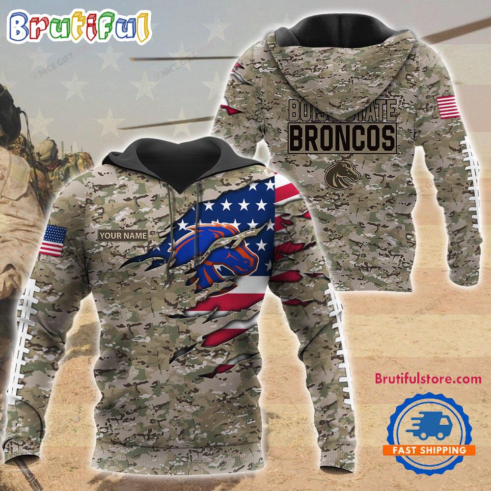 NCAA Boise State Broncos Military Veterans Camouflage Hoodie