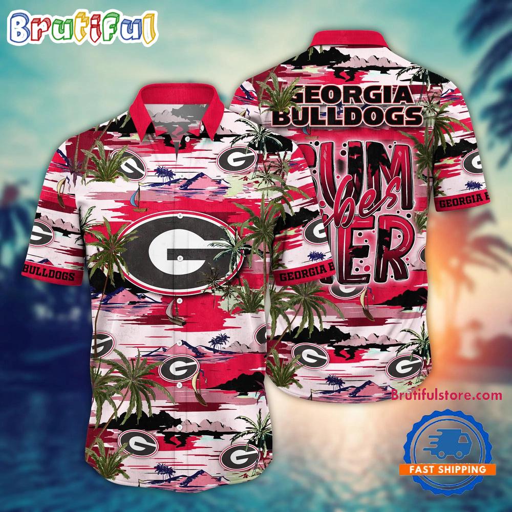 NCAA Bulldogs Flower Design Summer Beach Aloha Hawaiian Shirt