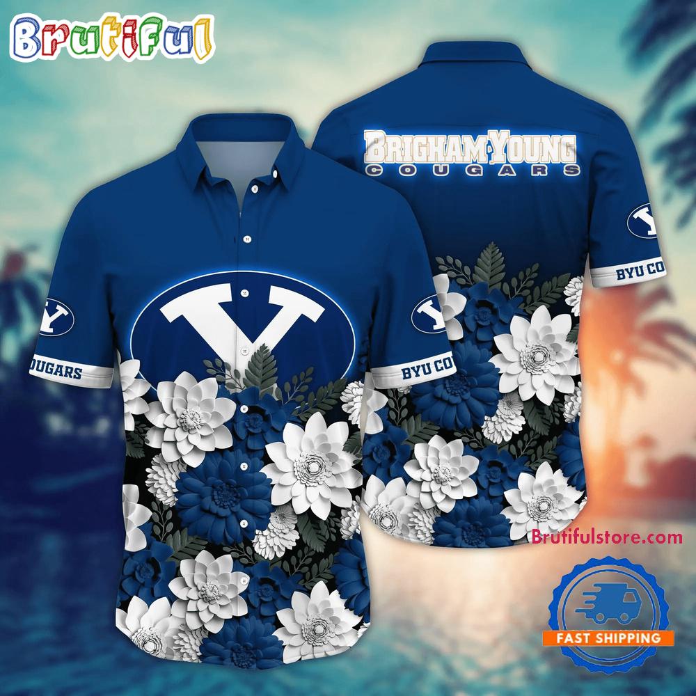 NCAA BYU Cougars Flower Tropical Summer Beach Hawaiian Shirt
