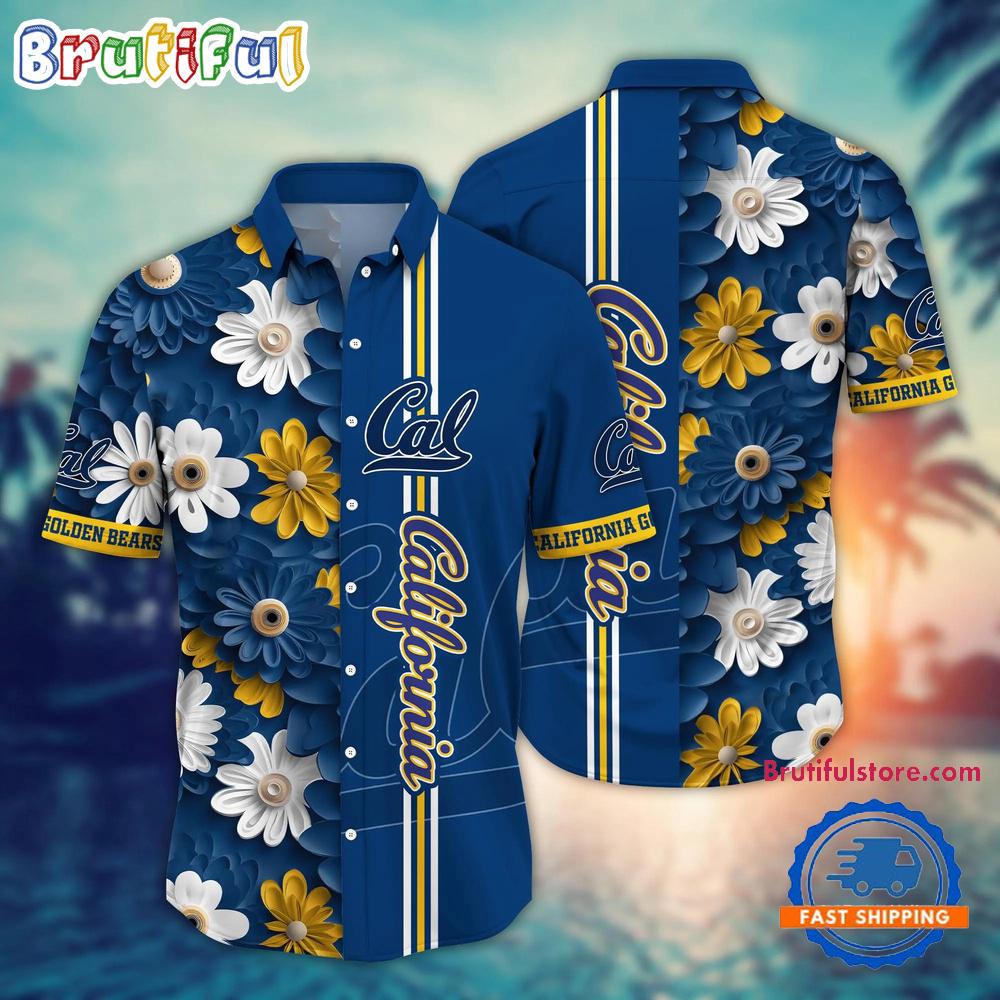 NCAA California Golden Bears Flower Summer Aloha Button Hawaiian Shirt