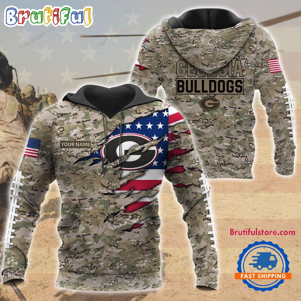 NCAA Georgia Bulldogs Military Veterans Camouflage Hoodie