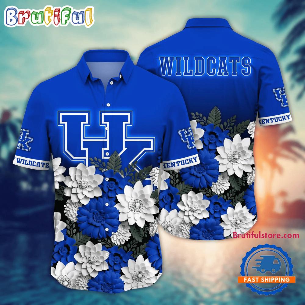 NCAA Kentucky Wildcats Flower Tropical Summer Beach Hawaiian Shirt