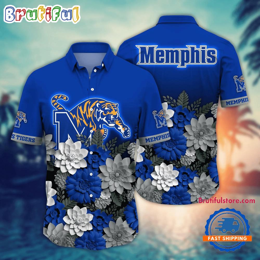 NCAA Memphis Tigers Flower Tropical Summer Beach Hawaiian Shirt