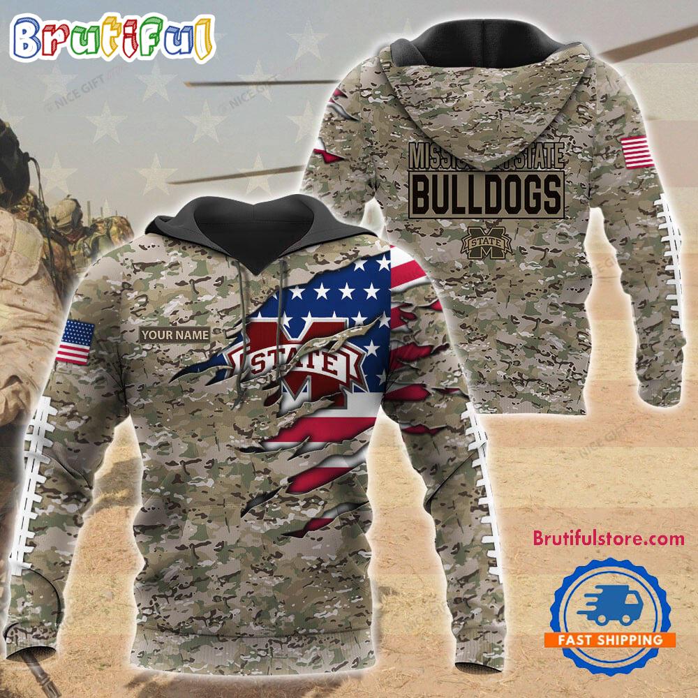 NCAA Mississippi State Bulldogs Military Veterans Camouflage Hoodie