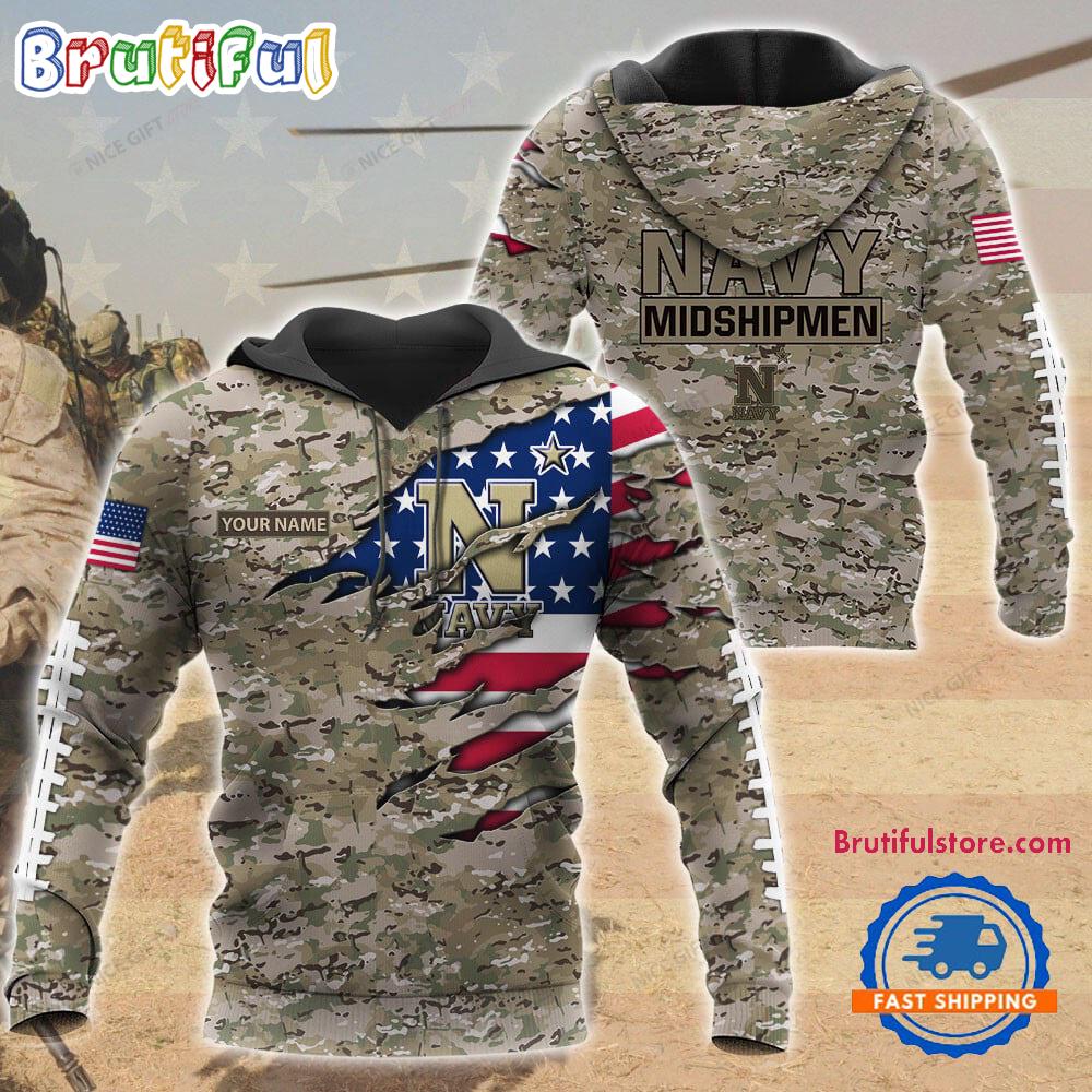 NCAA Navy Midshipmen Military Veterans Camouflage Hoodie