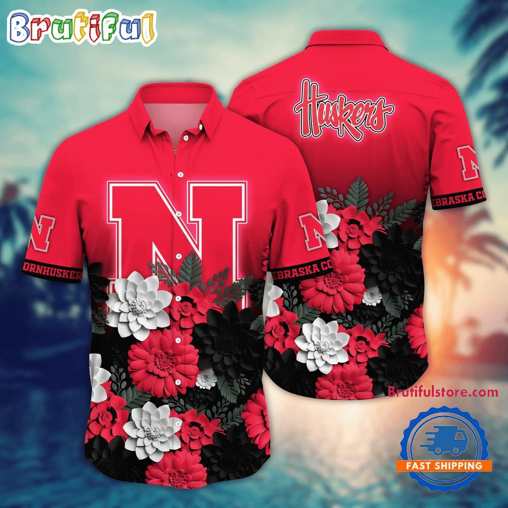 NCAA Nebraska Cornhuskers Flower Tropical Summer Beach Hawaiian Shirt