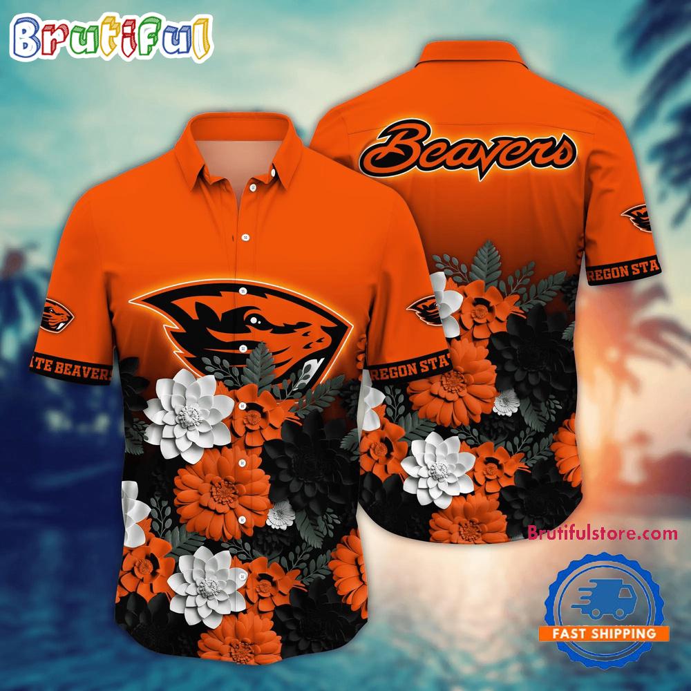 NCAA Oregon State Beavers Flower Tropical Summer Beach Hawaiian Shirt